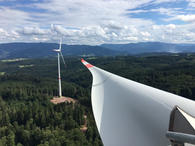 Rotorblatt einer Windenergieanlage im Landkreis Emmendingen, Schwarzwald ©BWE\SM