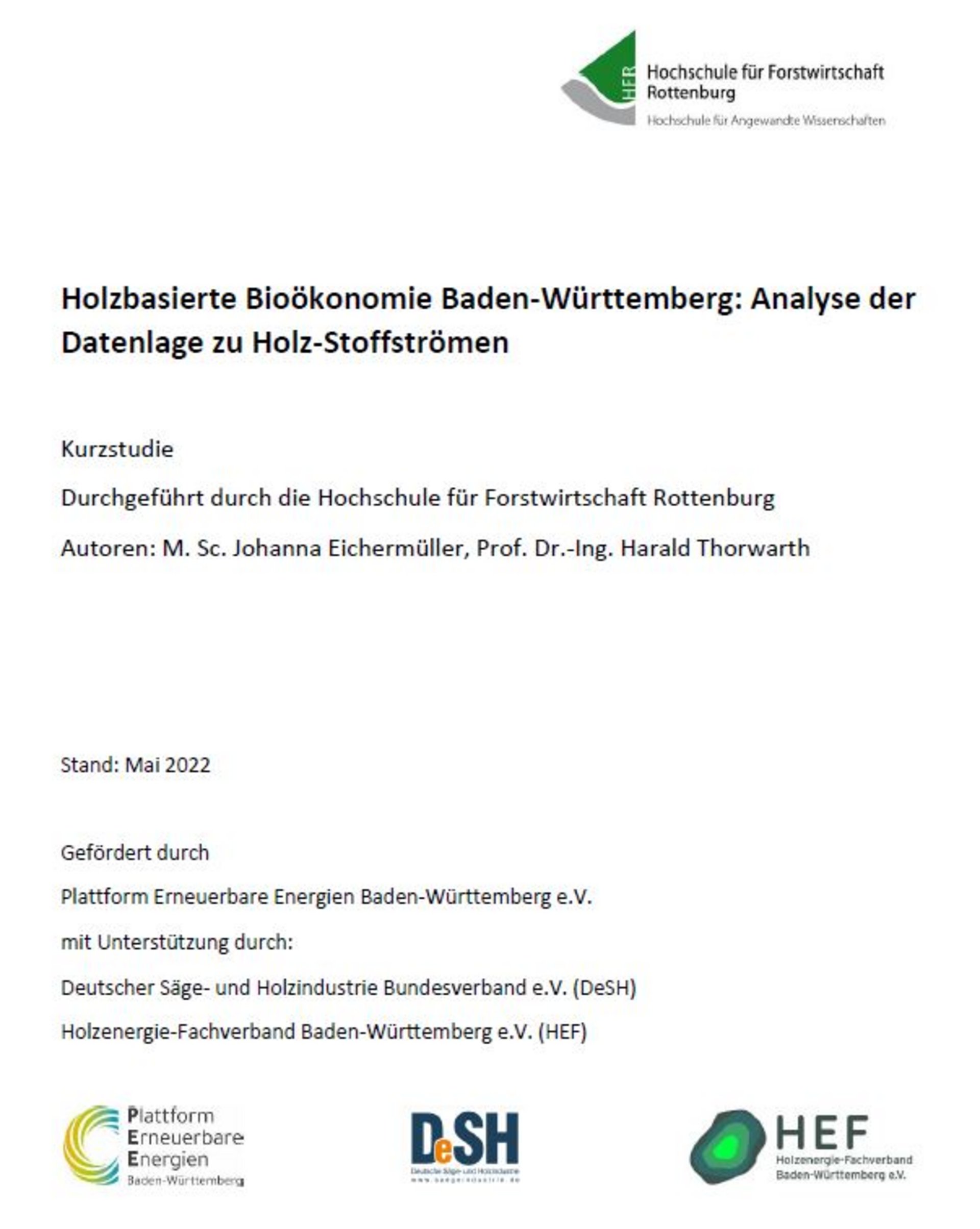 Studie: Holzbasierte Bioökonomie in Baden-Württemberg