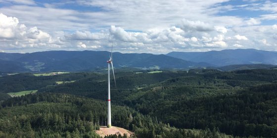 Windenergieanlage bei Biederbach im Schwarzwald. Foto: © BWE / Sandra Majer